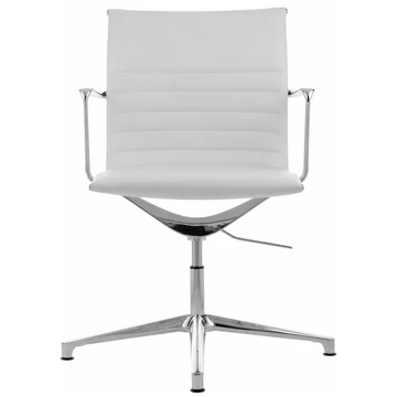 9045 SOPHIA valódi bőr design tárgyalószék fix tappancsokkal, teherbírás: 110 kg, garancia: 3 év, fehér