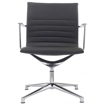 9045 SOPHIA valódi bőr design tárgyalószék fix tappancsokkal, teherbírás: 110 kg, garancia: 3 év, fekete