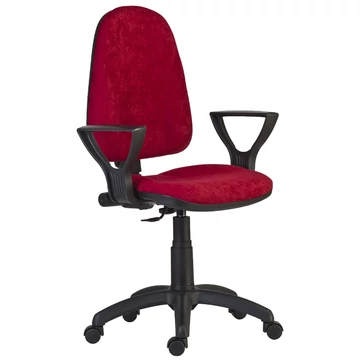 BRAVO LX operatív irodai forgószék ergonomikus szivacsozással, dönthető háttámlával és fix műanyag karfával, terhelhetőség: 110 kg, 2 év garancia, bordó
