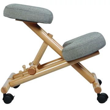 FAVÁZAS TÉRDEPLŐSZÉK SZÖVET KÁRPITOZÁSSAL egyenes testtartásra készteti testünket, teherbírás: 110 kg, garancia: 2 év, szürke
