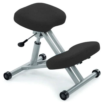 GÁZLIFTES TÉRDEPLŐSZÉK SZÖVET KÁRPITOZÁSSAL, egyenes testtartásra készteti testünket, teherbírás: 110 kg, garancia: 2 év, fekete