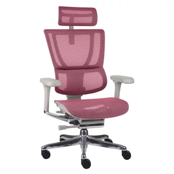 MIRUS II prémium felső kategóriás ergonomikus forgószék minden egyes alkatrésze állítható, háttámlája hálós, ülőlapja hálós, 3D fejtámla, állítható puhaságú deréktámasz, 5D karfa, pink háló, szürke váz