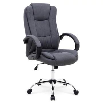 RELAX 2 szürke szövetes, vastagon párnázott irodai forgószék krómozott acél lábkereszttel, teherbírás: 100 kg, garancia: 2 év