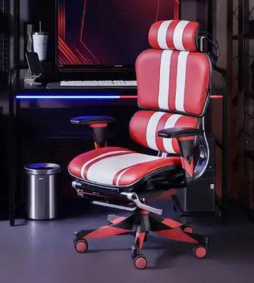Gamer szék lábtartóval, az ERGOHUMAN GAMING ergonomikus gamer forgószék