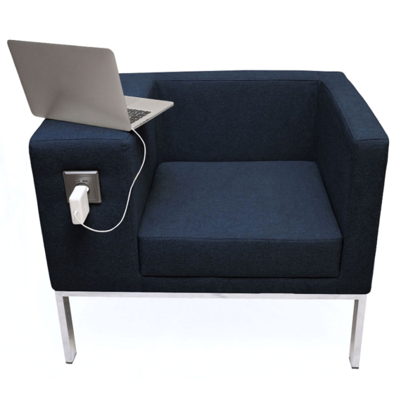 MOK fotel beépített konnektorral és USB csatlakozóval, teherbírás: 110 kg, garancia: 2 év