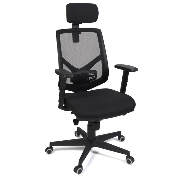 VERTIGO BOSS NET BLACK ergonomikus forgószék fekete műanyag lábszerkezettel, hálós háttámlával, teherbírás: 110 kg, garancia: 2 év