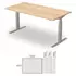 Kép 1/5 - Elektromosan állítható magasságú asztal, EX | alumínium színezetű vagy fehér, fém gerendával összekötött fém lábak | asztallap 28 mm vastag kétoldalt laminált, 2 mm ABS élléccel, 198x80 cm