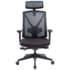 Kép 1/3 - MARCELL BLACK nagy teherbírású ergonomikus szék fekete színű, szögletes műanyag lábkereszttel, állítható karfákkal, fejtámlával, deréktámasszal, illetve állítható ülésmélységgel, teherbírás: 130 kg, garancia: 3 év